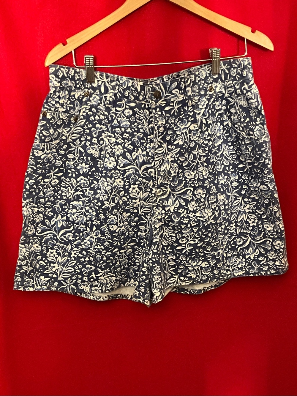 Denim Jean short navy floral print